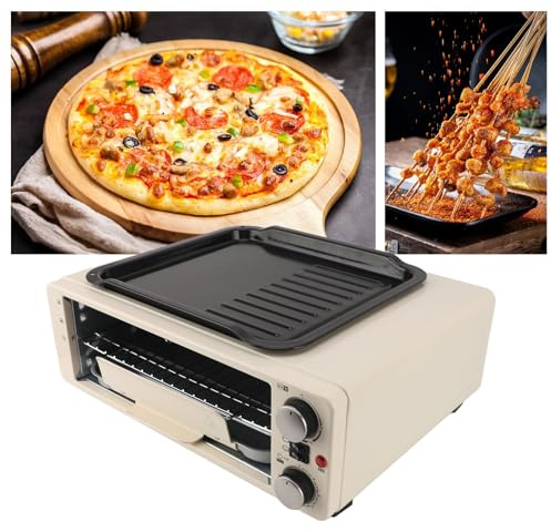 Four à Pizza, 5 en 1 Comptoir Four à Pizza électrique Four à Pizza Intérieur Cuisinière à Pizza Commerciale avec Minuterie pour la Maison Restaurant, Four à Pizza Portable Ele