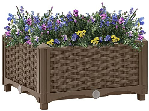 Youuihom Cassette per la Coltivazione di Ortaggi Fioriera da Balcone Fioriera Rialzata 40x40x23 cm in Polipropilene Adatto a Giardini, Balconi, Cortili e Parchi