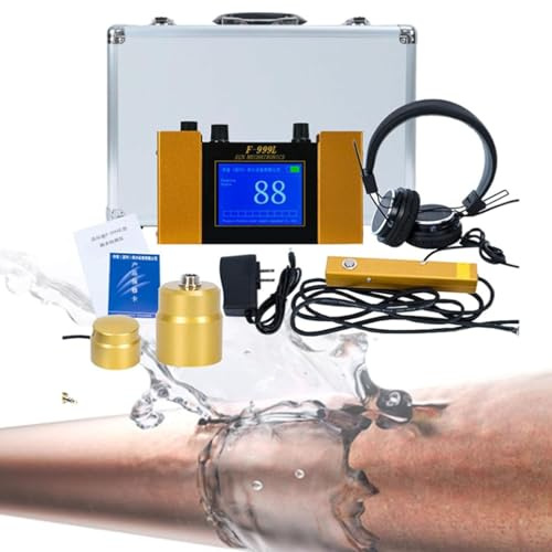 Detector de fugas de agua subterránea, sensor de geófono profesional de fugas de agua, sensor de fugas de agua preciso y confiable Relia con pantalla digital, auriculares y estuche de transporte