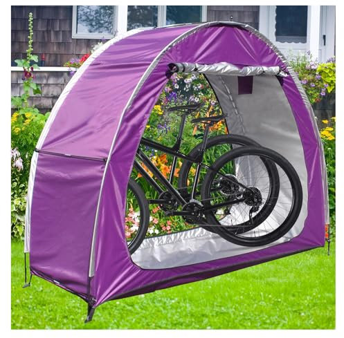 YSMSMZJK Zeltgarage Kann Gespleißt Werden Fahrradgarage Vor Wind,Regen,Schnee und Staub Schützen Garten Gerätehaus Geräteschuppen Klein,Lila