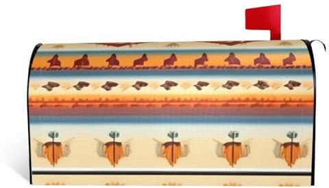 Copertura magnetica per cassetta postale con stampa nativa americana, decorazione da giardino e cortile, striscia magnetica