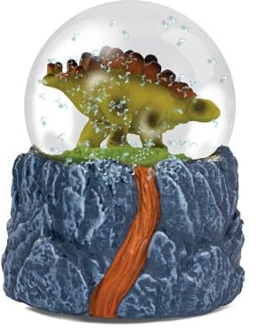 Water Globe - Estegosaurio de Deluxebase. Globo de Nieve con Figuras de Dinosaurios. Globo de cristal con figuras de resina. Decoraciones para el hogar, decoración de la novedad y regalos Stegosaurus.