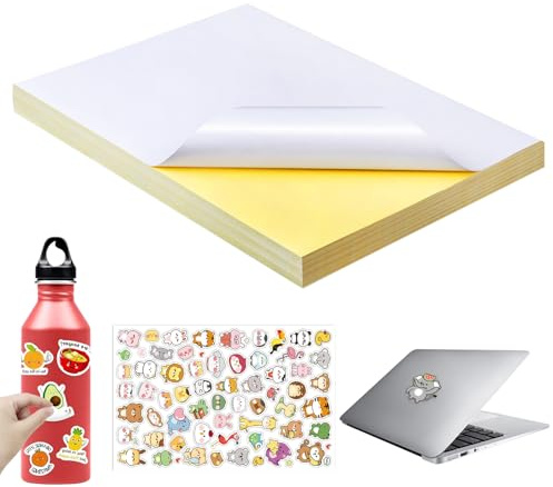 Sticker Papier zum Bedrucken, Etiketten Selbstklebend Bedruckbar, Sticker Mattes Papier, 80 Stück Druckerpapier für Etiketten, Kompatibel mit Laserdruckern, Tintenstrahldruckern und Nadeldruckern, A4