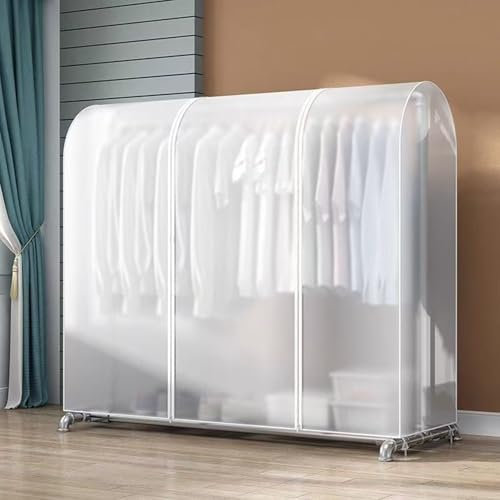 WABMJGW Transparente Kleiderständer-Abdeckung, staubdicht, mit 2 haltbaren Reißverschlüssen,extra hoch 150cm/180cm, Kleiderstangenabdeckung, wasserdicht, für Kleiderstange,A-160x50x150cm