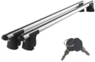 Axenture Lockable Car Roof Rack Cross Bars for Dacia Duster Hs 2010-2013, Fits Raised Roof Rails with Gap to Car Roof, Ideal Rail Carrier for Kayak Roof Rack, 2-Piece Grey