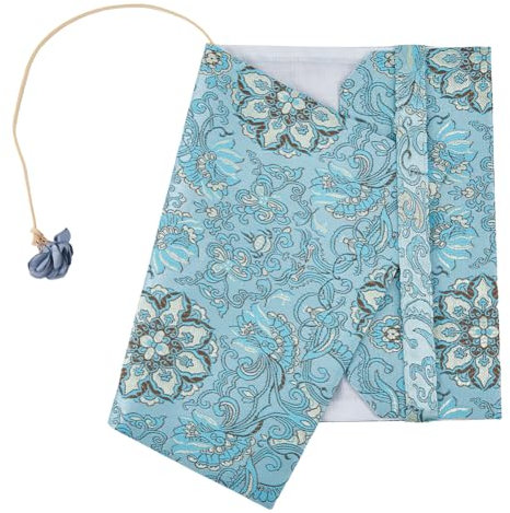 SUPERFINDINGS Buchumschlag Aus Stoff A5 für Taschenbuchschutz Blauer Rechteckiger Einband Mit Blumenmuster Stoffhülle Für Hardcover Bücher