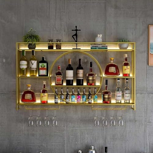 Fridge Wine Bottle Rack Wall Mounted Metal Bar Accessories Organizer for Home Pub Outdoor Wine Unit Free Standing Slim Tall Glass Under Cabinet Storage Shelf.