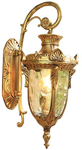 CHCWR Lumo Appeso Vintage Esterno Giardino di Lusso da Parete Europeo Parete Leggero casa Parete Lanterna Impermeabile in Campagna Esterno Porte del Balcone Villa Elegante, Nero