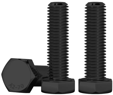 Drenky 10 Stück M10 Sechskantschrauben Schwarz Edelstahl Schrauben A2 V2A M10 x 35mm Sechskantkopfschraube DIN 933 Maschinenschrauben Bolzen für Möbelreparatur, Automobil- und Maschinenmontage