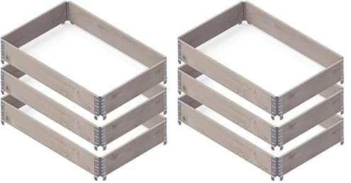 Upyard GardenBox 3er-Set - modernes Hochbeet aus Palettenrahmen - modulares Paletten-Hochbeete aus Holz für Garten und Terrasse - PEFC-Zertifiziert, 120x80x58,5, Grau (Packung mit 2)