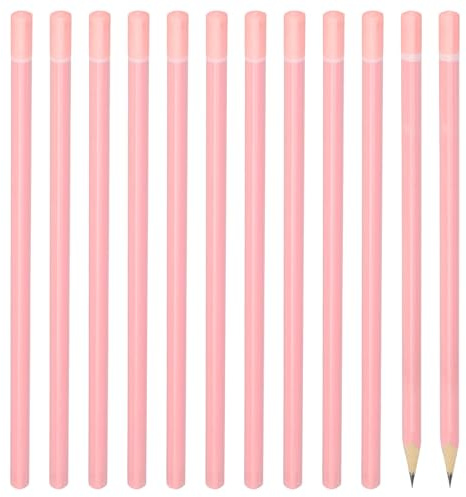 PATIKIL Triangle Wooden Pencils Bulk, 12 Pack HB Graphite Pencils for Office Supplies, Engineering Marking Writing Art Drawing Supplies, Pink