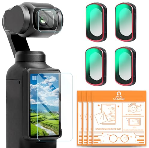 UEGOGO Magnetic ND Filter Set Compatible with DJI Osmo Pocket 3 Creator Combo Accessories, 4 Pack ND8/PL+ND16/PL+ND32/P+ND64/PL Protection Polarizer Neutral Density Filters