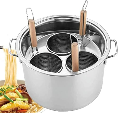 WDWDW Set di pentole per Pasta/brodo in Acciaio Inossidabile con cestello scolapasta per la Cucina di casa e Il Ristorante