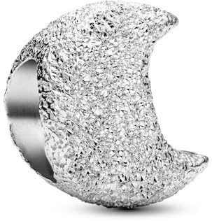 Pandora Moments 794054C00 Mini breloque en Forme de Lune structurée en Argent Sterling