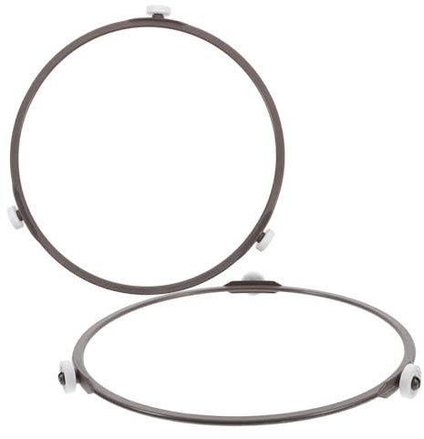 STOBAZA 2 Piezas Soporte para Bandeja Giratoria de Microondas de Plástico Triple Rueda, Base para Plato Giratorio, Accesorio Funcional para Cocina