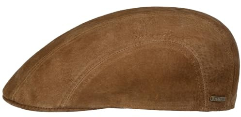 Stetson Ivy Flatcap Schirmmütze Waxed Leder Uni einfarbig Herren Herbst Winter