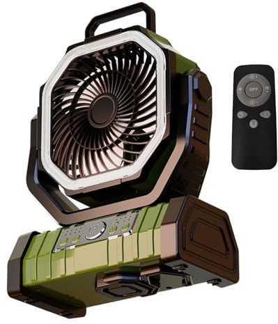 Oxtxuzdm Ventilatore da campeggio USB Luce potente e silenziosa grande 20000mah potente per uso esterno e emergenze Batteria lunga ventola silenziosa