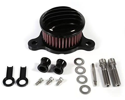 Kit de système d'admission de nettoyant pour moto pour XL883 XL1200 2004-2015 billette d'aluminium haute performance réutilisable lavable installation facile or en option (Noir)