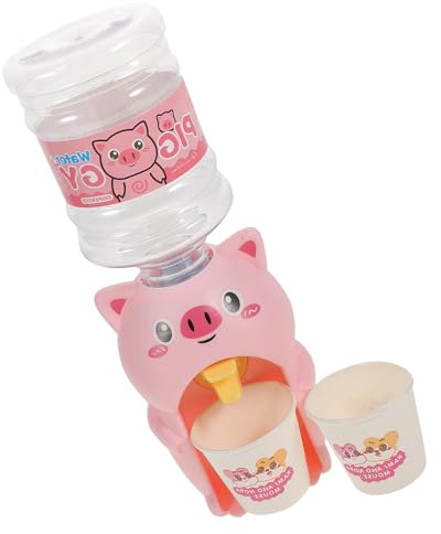 Gogogmee Mini Dispensador de Agua, Juguete Educativo Fuente de Agua en Forma de Cerdito Rosa, Tamaño Mini, Adecuado para Casas de Muñecas y Juegos de Imitación, Color Color Aleatorio