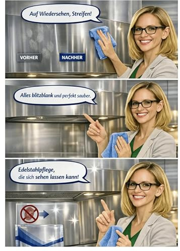 Conny Clever Edelstahl Pflegetücher alle einzeln verpackt kein austrocknen und optimales Ergebnis reinigen und schützen Anti-Fingerprint Effekt schützt nach dem Reinigen vor Fingerabdrücken