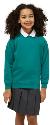 Trutex Kids School Sweatshirt | Crew Neck Cotton-Rich Standard Fit School Uniform Jumper for Boys and Girls