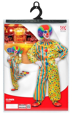 W WIDMANN MILANO Party Fashion - Disfraz de payaso, mono con cuello, circo, fiesta temática, carnaval