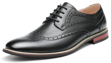 Bruno Marc Herren Anzugschuhe Klassischer atmungsaktiver Business Lederschuhe Schnürhalbschuhe Derby Oxfords Hochzeit Schuhe Prince-3, SCHWARZ,42EU