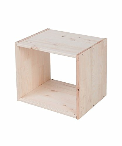 Lenmar Regalwürfel Cube, Grundmodul Fichte Natur, Regalwürfel aus Massivholz, erweiterbar zum Regal, Raumteiler, Bücherregal (3. Stück H: 117 x B: 45,6 x T: 35)
