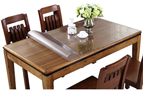 Ever Fairy Tischdecke Transparent Tischfolie 2.0 mm PVC Tischschutz Tischmatt Küche Esszimmer Holz Möbel Schutzabdeckung (90 X 160 cm)
