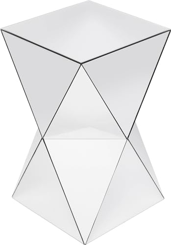 Kare Design Beistelltisch Luxury Triangle, Glas verspiegelt, Nachttisch, geometrische Form, 54x32x32cm (H/B/T), Silber | bis 10 kg belastbar, quadratische Form, Spiegel, Beistelltisch, Sofatisch, Nachttisch, geometrisch, Wohnzimmer