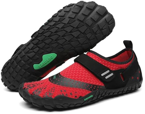 SAGUARO Barfotaskor herr dam utomhus sport träningsskor spårskor storlek 35–48, röd, 36 EU