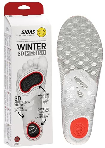 Einlegesohlen für Schuhe, aus Merinowolle, Winter 3D, für Ski und Winteraktivitäten, isolierende und bequeme Einlegesohlen, halten die Füße warm (L (42-43))