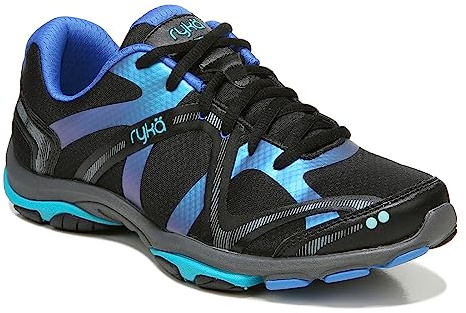 Ryka Women's Influence Cross Trainer, Black/Blue Multi, 8 W US