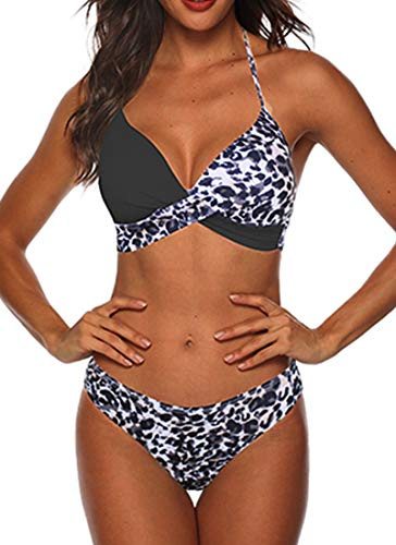 CheChury Donna Costume da Bagno Due Pezzi Bikini Sexy Push Up Imbottito Reggiseno Swimwear Spiaggia Mare Beachwear Sportivo