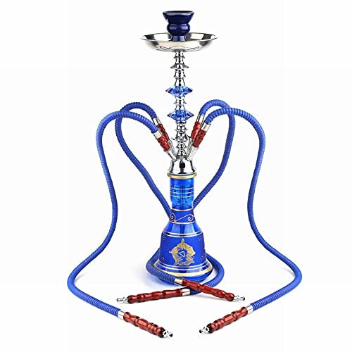 Juego De Cachimba De 21.6 Juego De Cachimba, 4 Jarrones De Vidrio De Manguera Portátil Juego De Cachimba De Shisha Premium Fácil De Desmontar Y Limpiar Adecuado B
