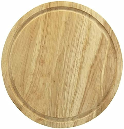 Vision4ever 1x 25cm Round Chopping Board Bamboo Wooden Chopper Bread Veg Food Slicer Wood