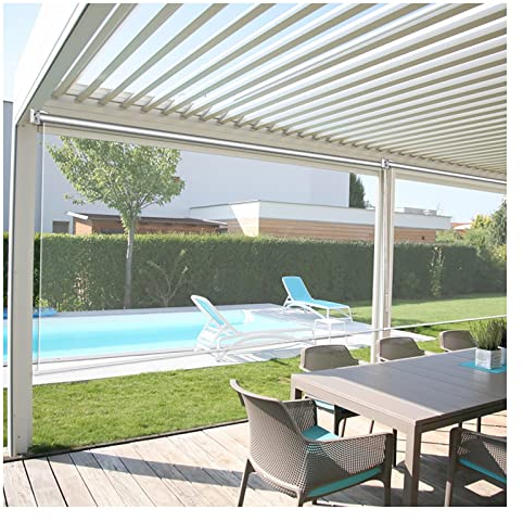 Transparente PVC-Rollos,wasserdichter winddichter Vorhang für den Balkon,durchsichtiges Rollo aus Kunststoff mit Beschlag,Terrasse, reinigen,160x250cm/62.9x98.4in