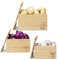 Navaris Set Boîtes Rangement Légumes - 3x Caisse Empilable en Bambou Conservation Pomme de Terre Oignon et Ail - 3x Bac de Cuisine Légume Frais