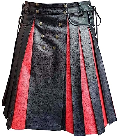 Beudylihy Schottischer Kilt Herren Fashion Schottische Culottes Kariert Röcke Modern Rock Kleid Individualität Vintage Casual Karo Rock mit Taschen Männer Spleiß Schottischer Kilt