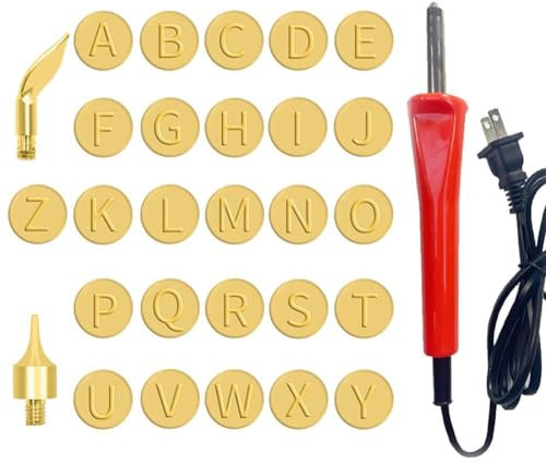 IFFANY 26 Buchstaben-Kupfer-Schablonen, DIY Holzverbrennung/Gravur-Set, Buchstaben-Eisen-Schablonen, Holzverbrennung