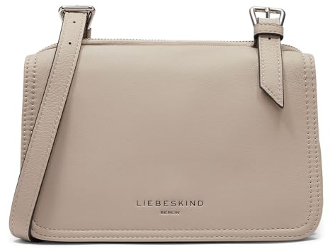 LIEBESKIND Berlin Damen-Umhängetasche „Mareike S“ I Crossbody Bag Damen aus Leder mit verstellbaren Schulterriemen I Damen-Schultertasche, großzügige Fächer mit Reißverschluss I Shoulder Bag schwarz