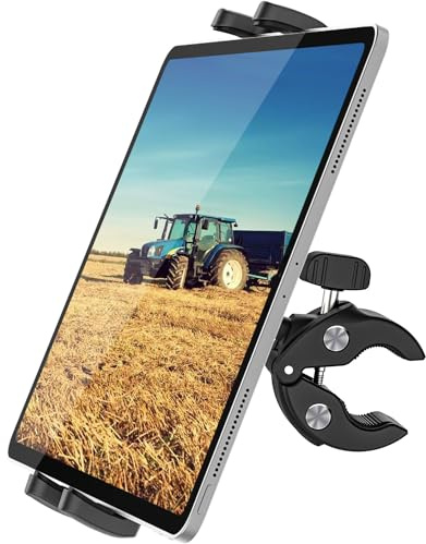 Dosvsi Stabiler Tablet-Halterung für Gabelstapler/Arbeitsfahrzeug/Landmaschine, Klammer für iPad 12.9 Pro Air Mini, Galaxy Tab, Z Fold, iPhone, 4-13 Geräte