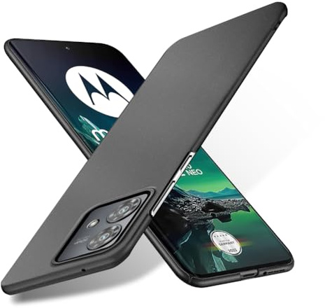 Bastmei Funda para Motorola Moto Edge 40 Neo, Ultraligero Ultrafino Antideslizante Protección de Cámara, PC Rígido Textura Esmerilada Funda para Motorola edge40 Neo 6,55 Zoll (Negro)