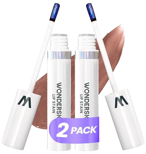 Wonderskin Wonder Blading Lip Stain Peel Off Masque, Paquete De 2 – Tinte De Labios Rosa Mate De Larga Duración, Resistente Al Agua Y A Prueba De Transferencia (Hush Masque)