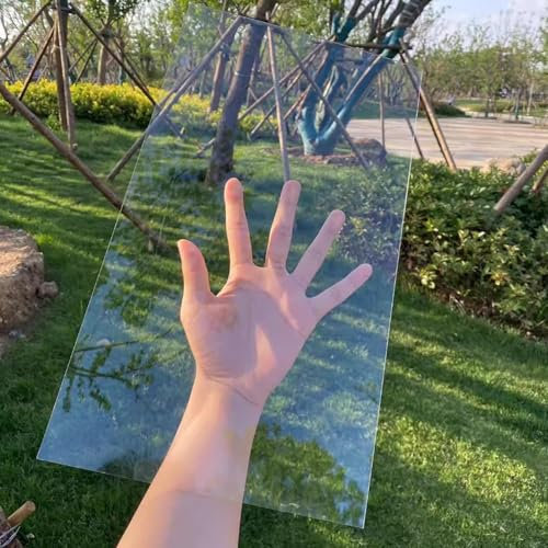 IBOWZ Placas de Policarbonato, Lámina de Seguridad de plástico acrílico Transparente de 4 mm, Panel Duradero de PC, protección UV, Resistente a Impactos e irrompible