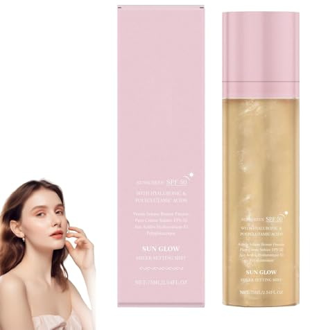Transparenter Sonnenschutz-Setting-Mist LSF 50, schimmerndes Körperöl, wasserfest, feuchtigkeitsspendendes Glow-Mist, für Make-up-schonendes Strahlen, für Gesicht und Körper