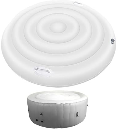 Couvercle De Spa Gonflable - 4.7 Ft Couvertures De Spa Haut De Gamme À Économie D'énergie, Couvercle De Spa Rond/carré À Économie D'énergie avec Valve De Gonflage Et De Dégonflage Rapides