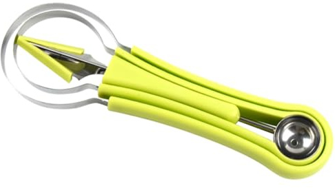 DINHEAROM Scavino Per Melone in Acciaio Inossidabile Sbucciatore Per Cetrioli e Verdure Cucchiaio Per Gelato e Palline Di Dessert Utensile Per Intaglio Frutta e Facile Da Usare