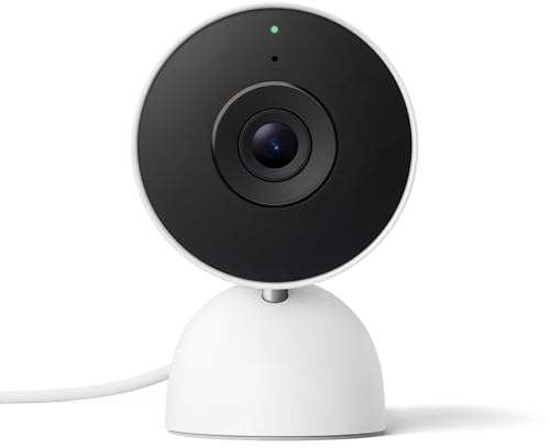Google Nest Cam Indoor (Wired, 3rd Gen) – Indoor Security Camera with 2K Video – Works with Google Home – Built with Gemini – Snow