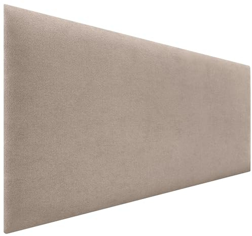 DHOME Testiera Imbottita Liscia in Tessuto Aqualine Altezza 70CM Spessore 4cm e 8cm per Parete Acustica Testiere Fonoassorbenti Letto Camera da Letto (Tessuto Beige, 160cm, Spessore 4cm)